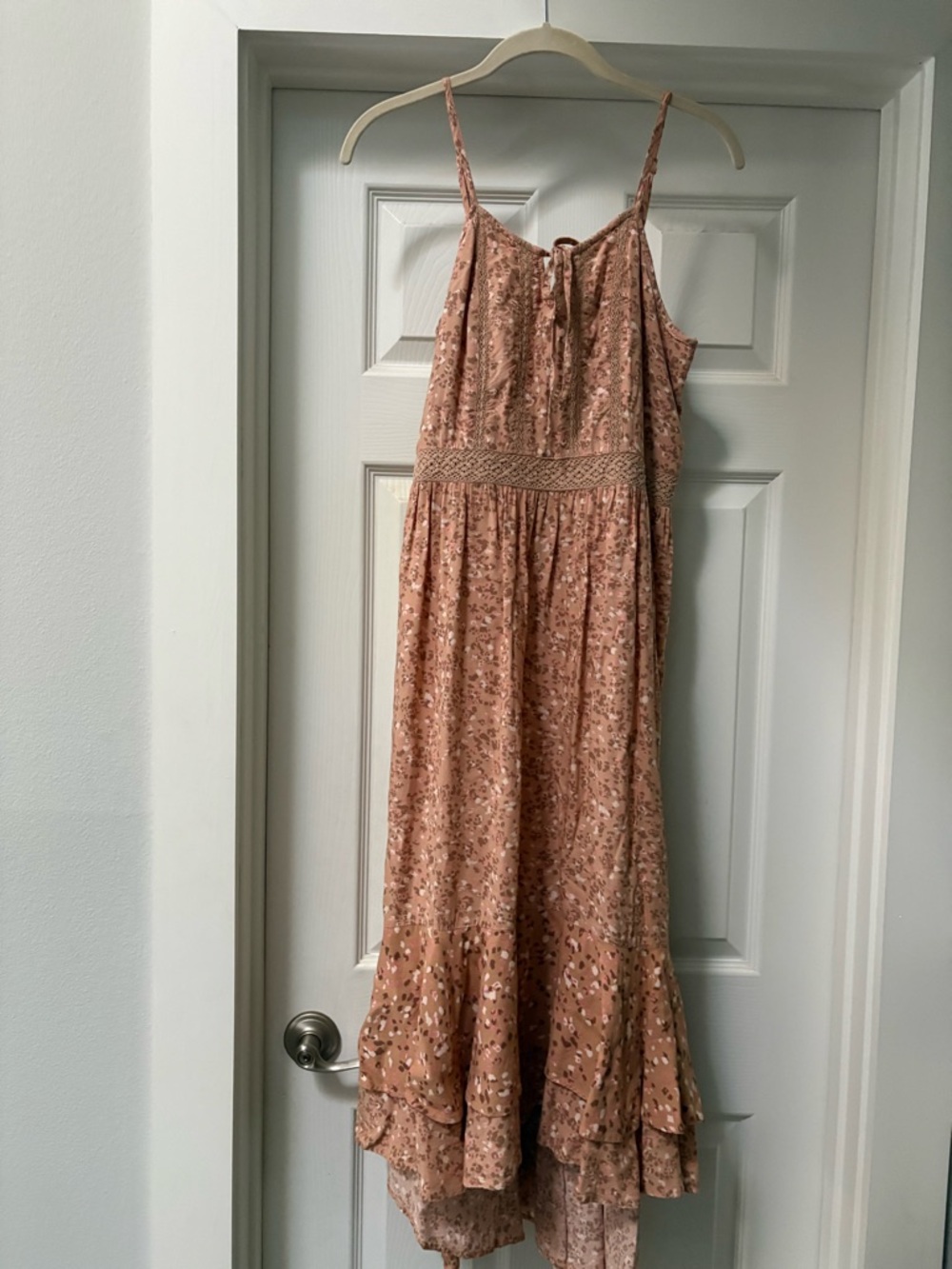 Japna Blush Floral Eyelit Maxi Dress
